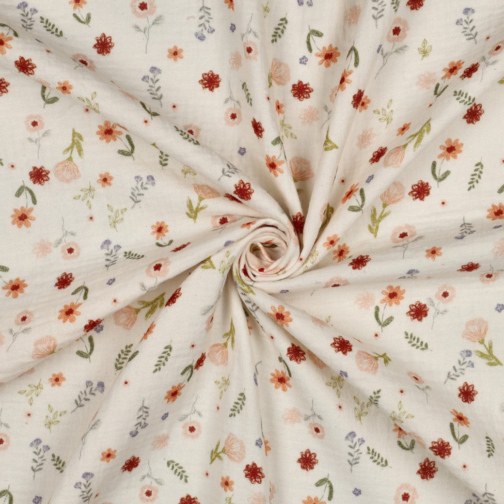 Double Gauze Natural Digital Flowers