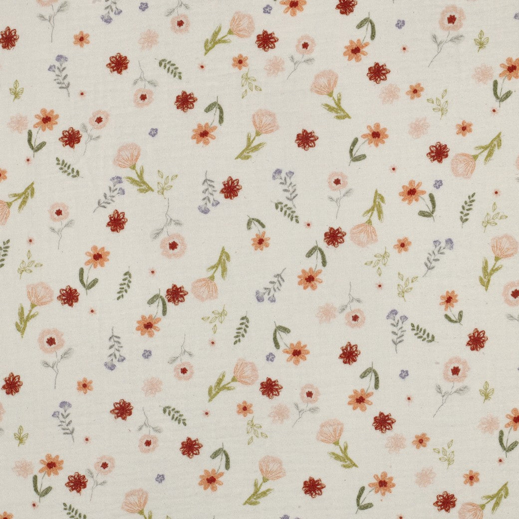 Double Gauze Natural Digital Flowers