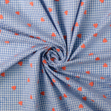 Blauwe ruit broderie hartjes