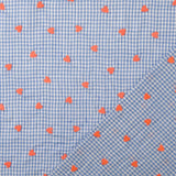Blauwe ruit broderie hartjes