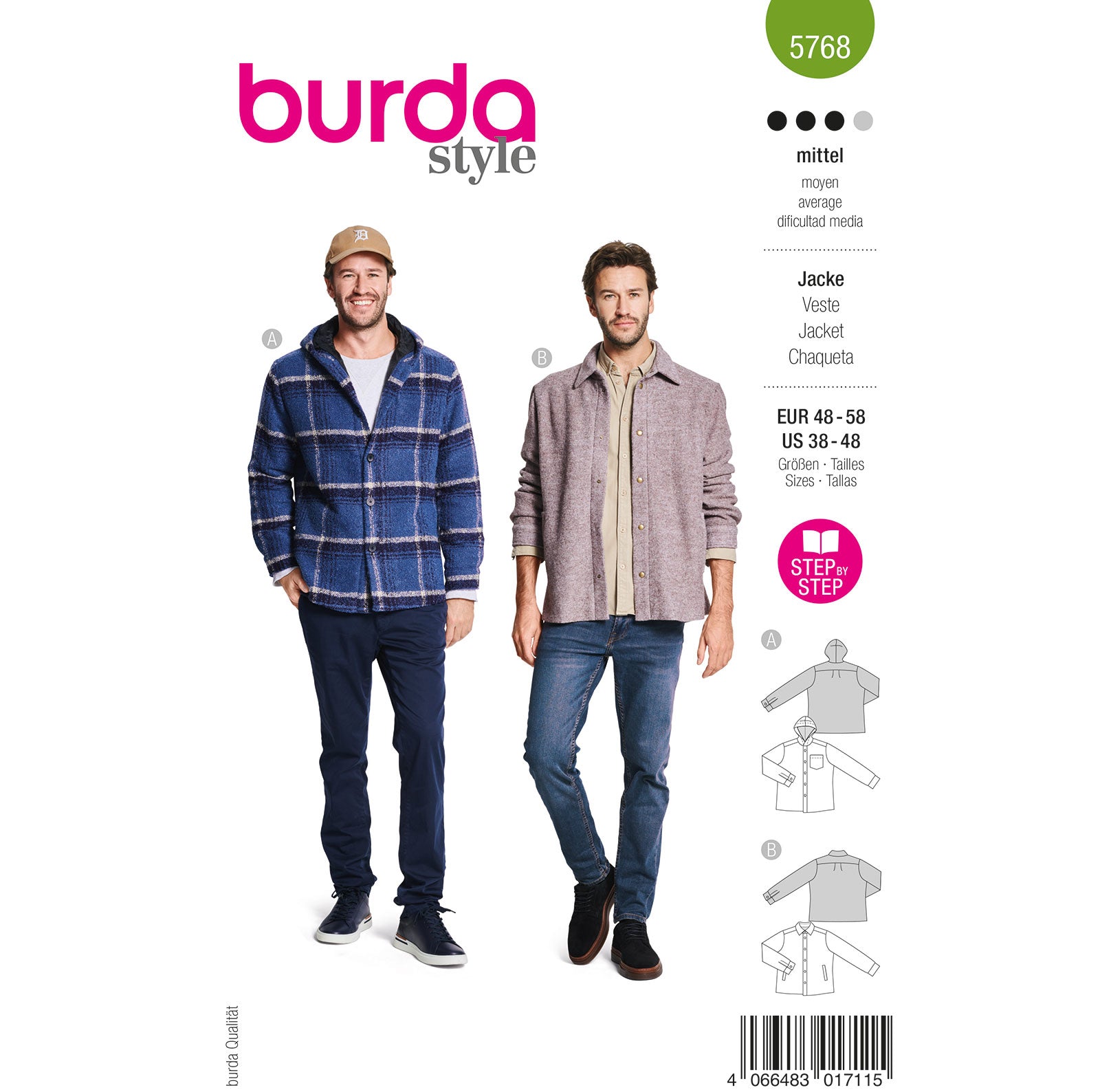 Burda 5768 mannen jack