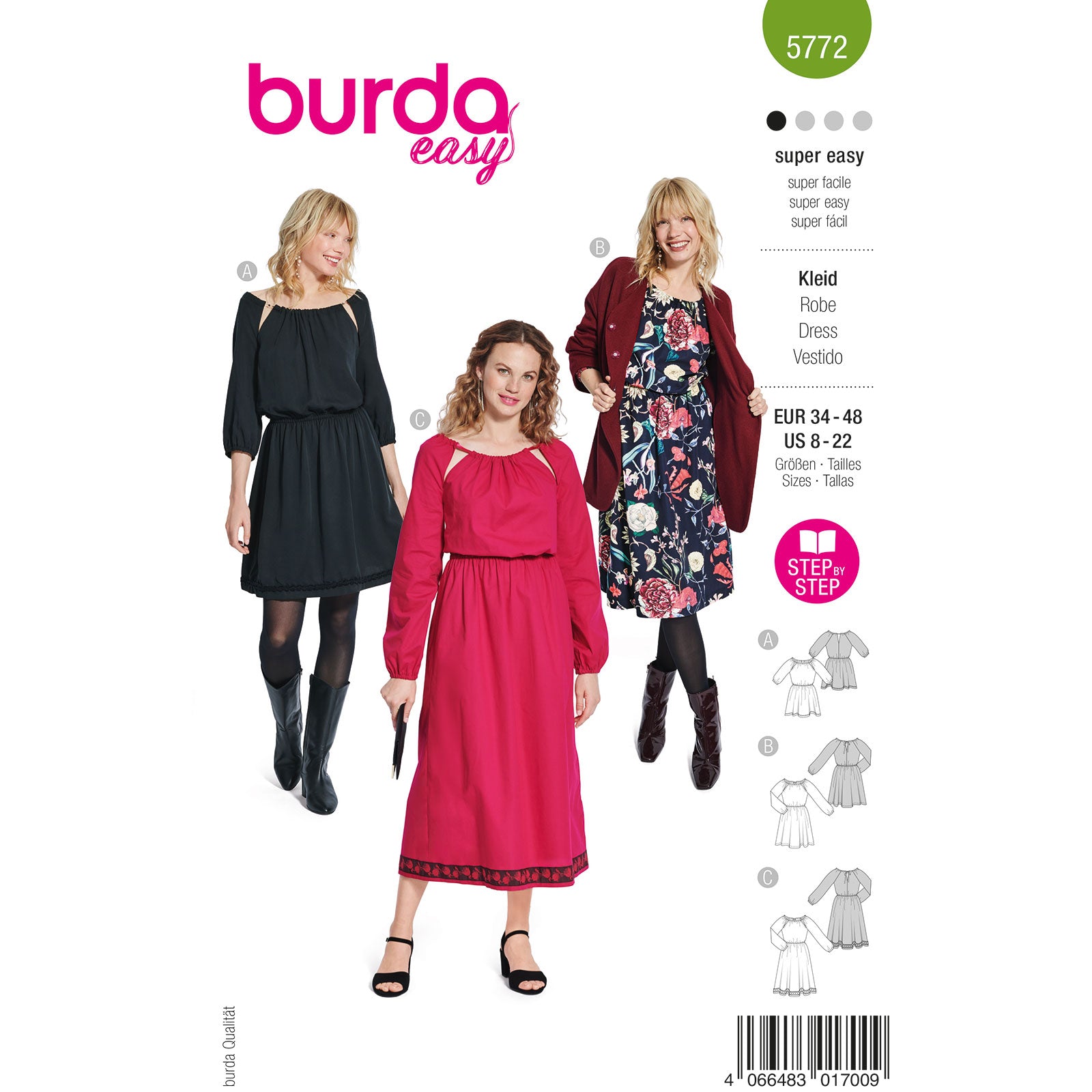 Burda 5772 dames jurk