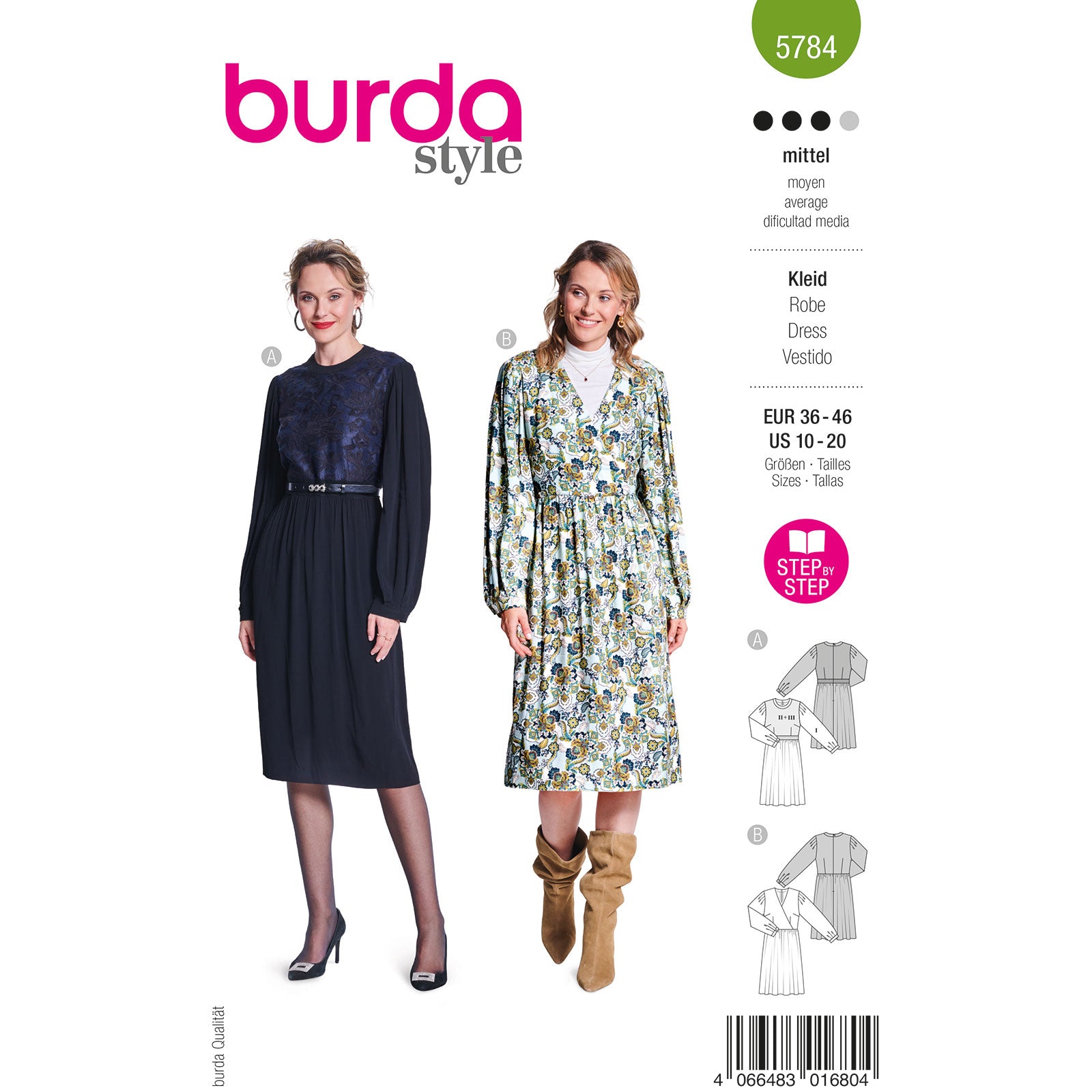 Burda 5784 dames jurk