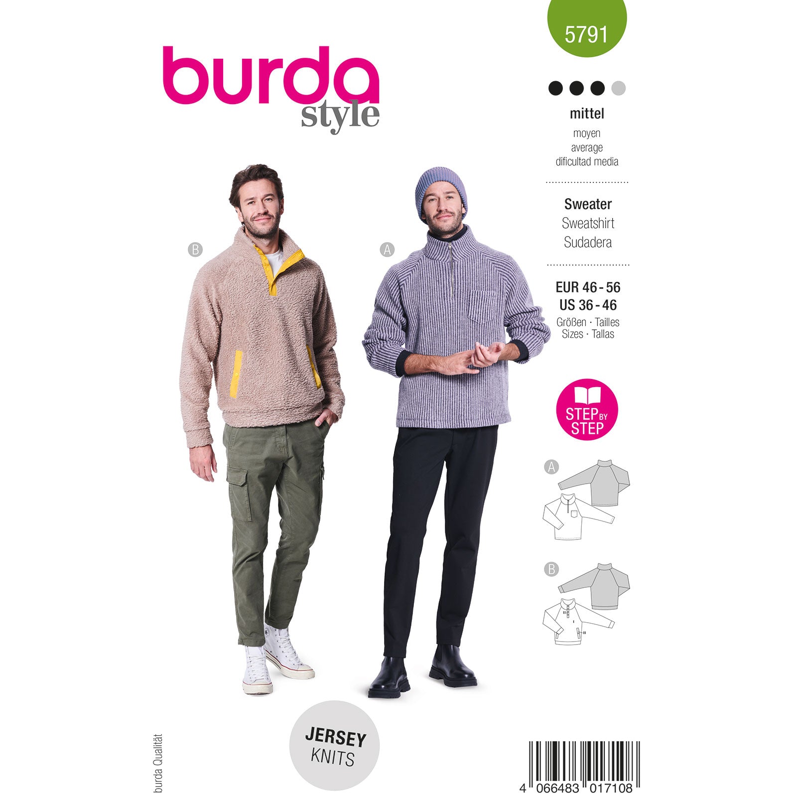 Burda 5791 mannen trui