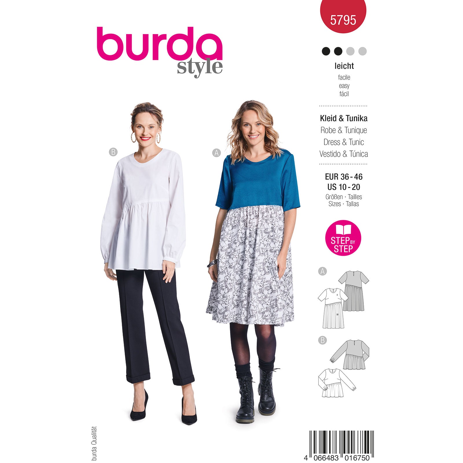 Burda 5795 dames jurk en tuniek