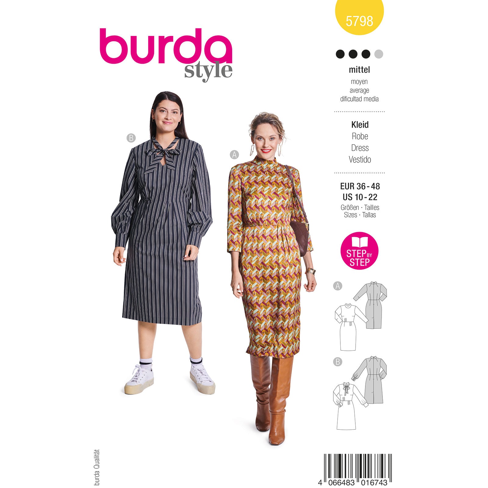 Burda 5798 dames jurk