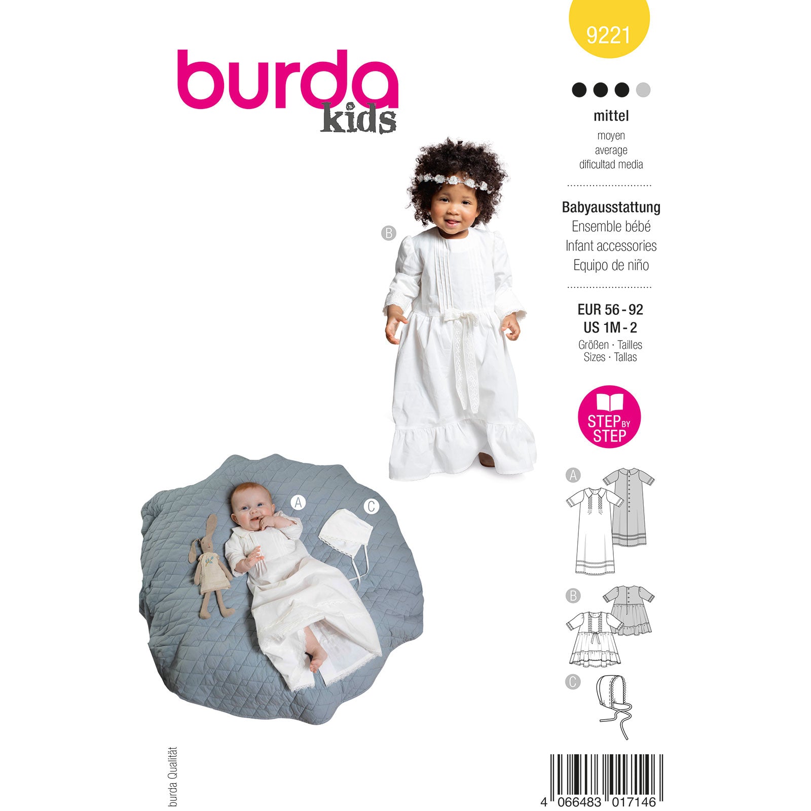 Burda 9221 baby communiejurk
