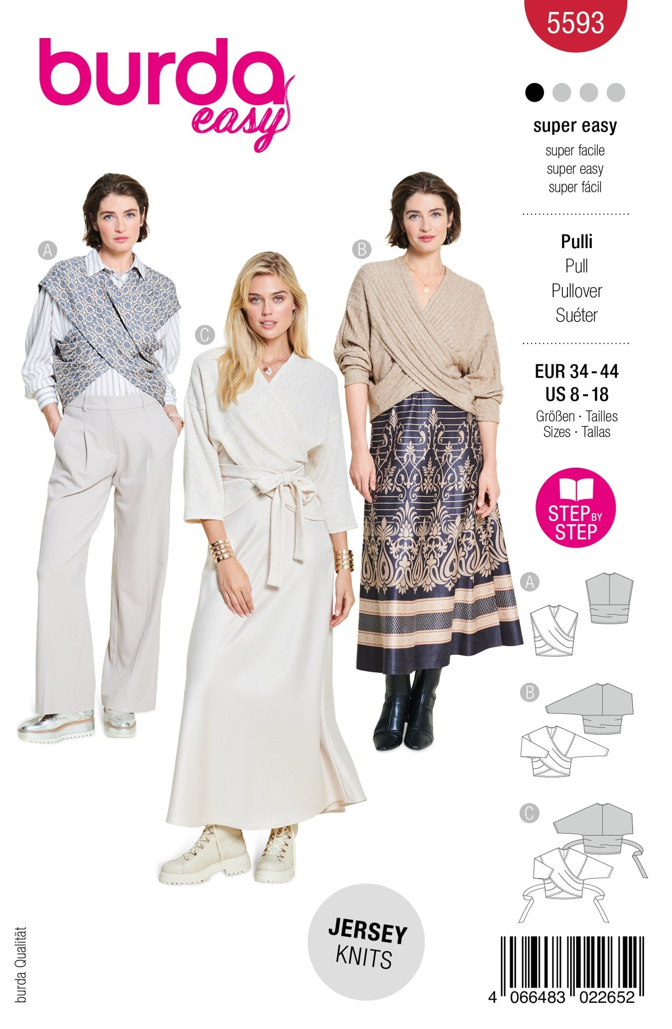 Burda Easy 5593 pullover met overslag