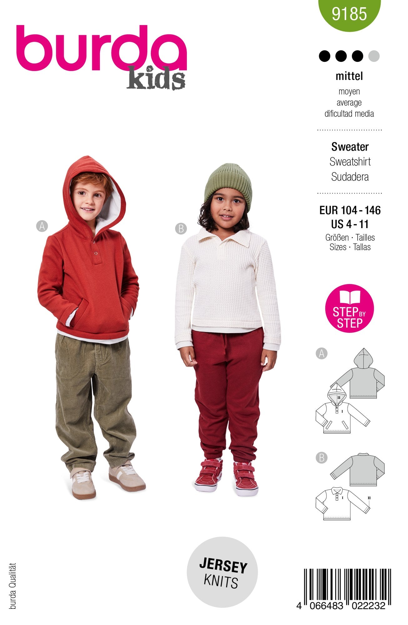 Burda Kids 9185 hoodie/trui
