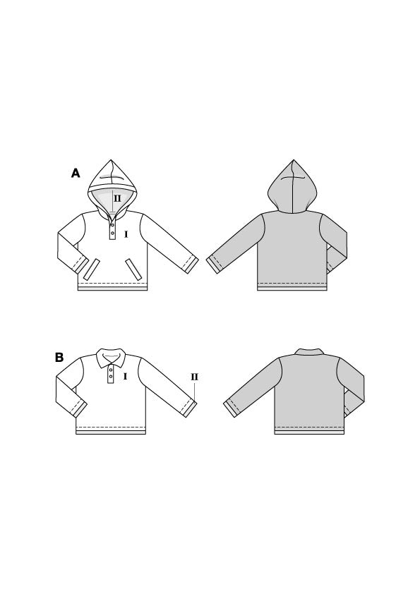 Burda Kids 9185 hoodie/trui
