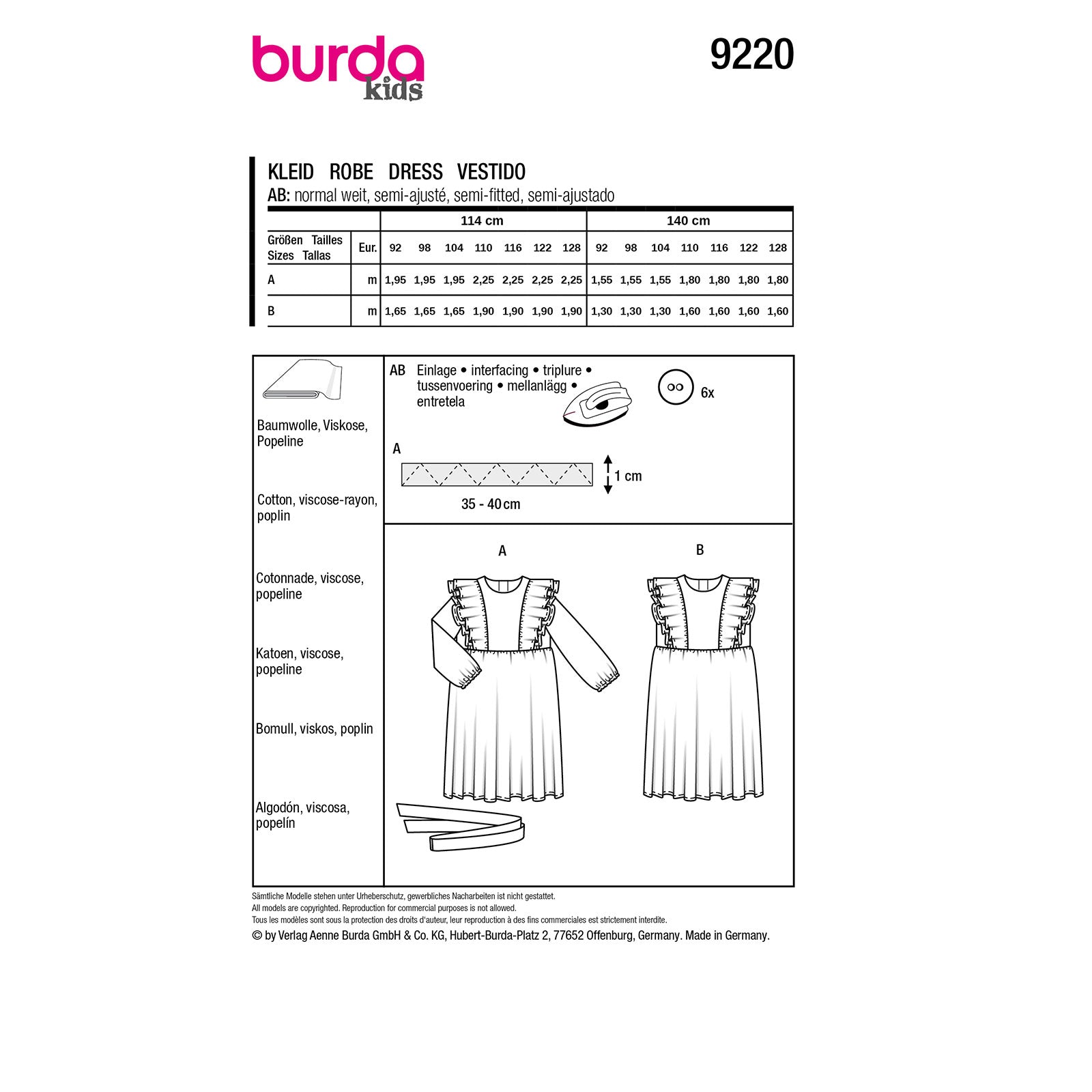 Burda Kids 9220 dress