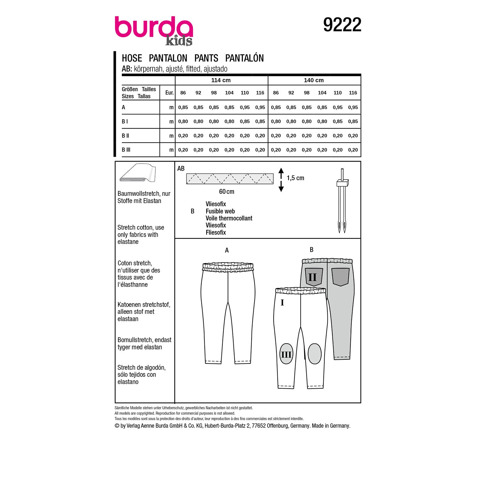 Burda Kids 9222 broek
