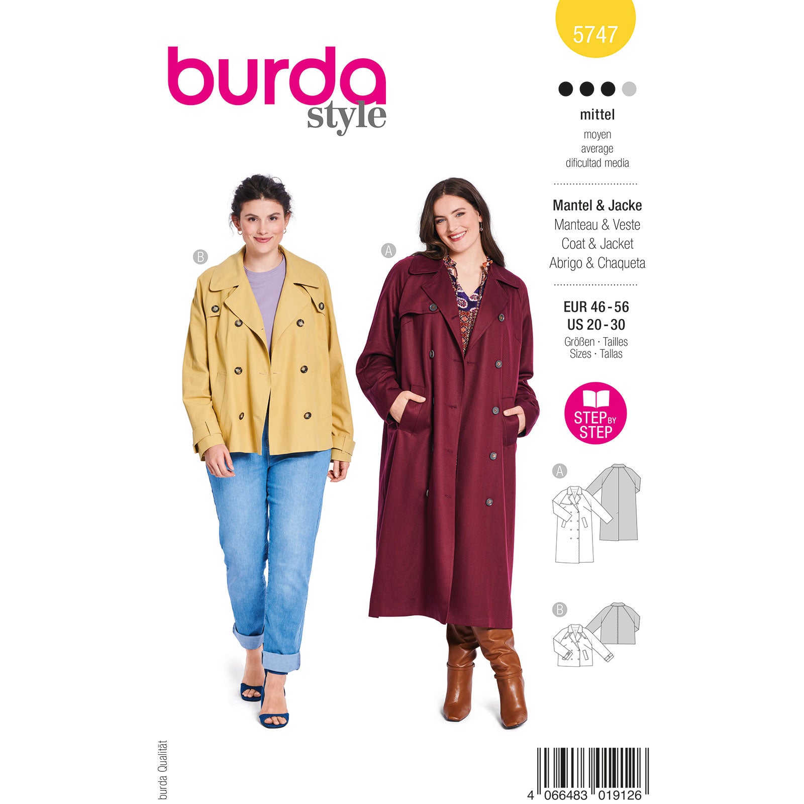 Burda Style 5747 mantel en jack