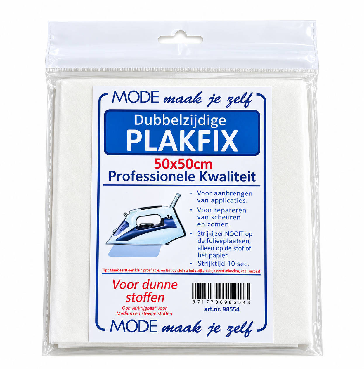 Plakfix 50x50 Mode maak je zelf - dunne stoffen